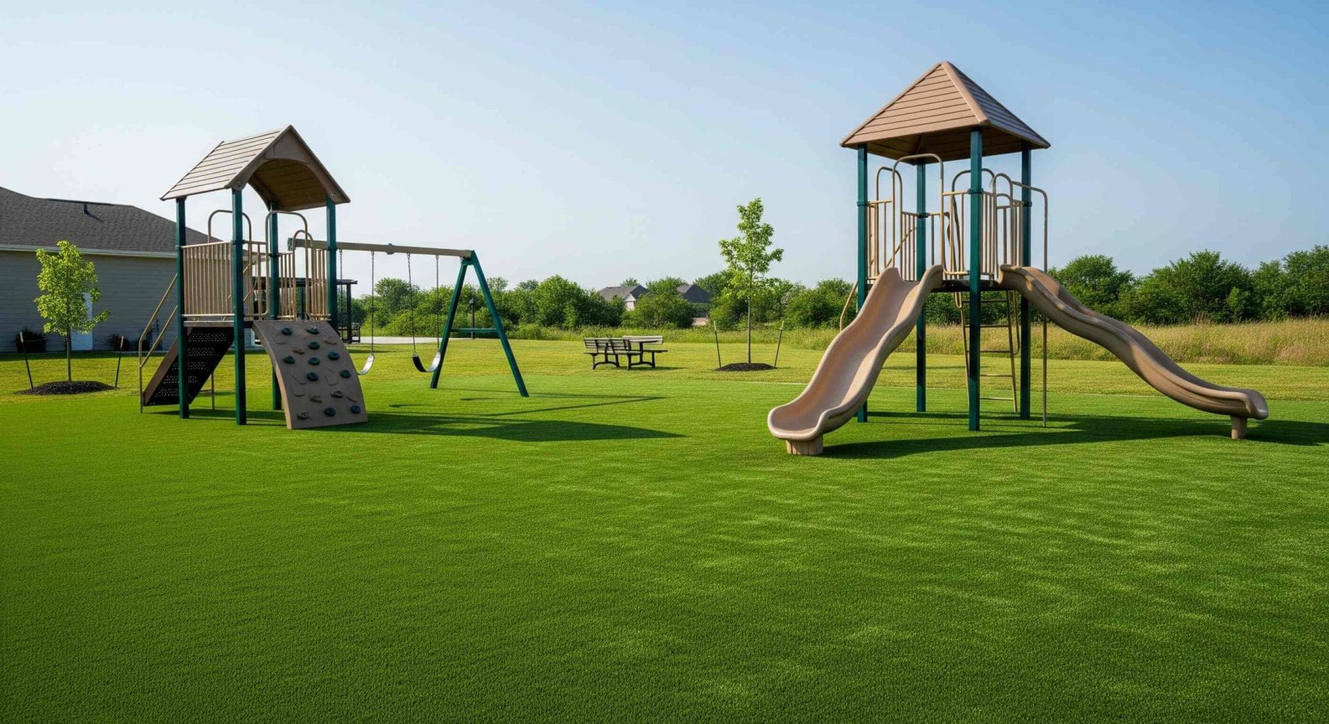 Artificial Turf in a Play zones in a residential property in Ohio Artificial Turf in a Play zones in a residential property in Ohio