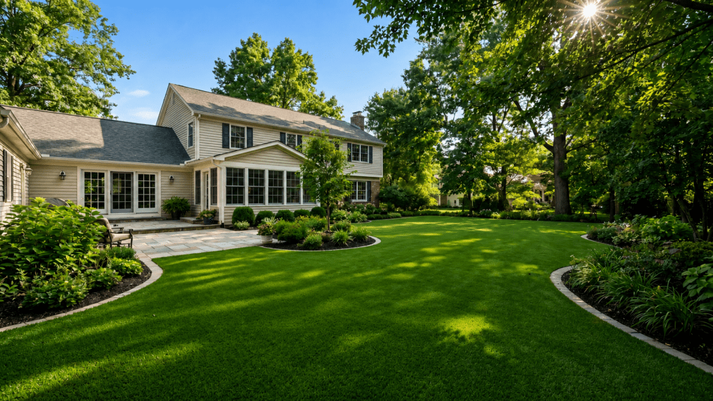 Artificial turf installation with drainage prep in Wauseon, Ohio